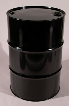 55 Gallon Tight Head UN Rated Steel Drum - Black - Epoxy Phenolic Interior
