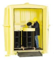 Enpac Job Hut Outdoor Storage Building Extends Drum Storage