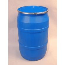 55 Gallon Open-Head Plastic Drum - Blue - Plain Cover