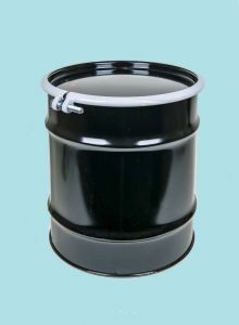 20 Gallon Open-Head UN-Rated Steel Drum - Black - Epoxy Phenolic Interior