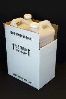 2 1/2 Gallon F-Style Polyethylene Bottle with Shipper Carton - UN Rated