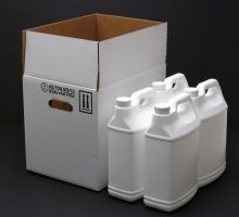 1 Gallon F-Style White Polyethylene Bottles with Shipper Box - UN Rated