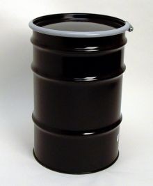 30 Gallon Open-Head UN-Rated Steel Drum - Black - Rust Inhibitor Interior