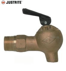 JUSTRITE Flow Control 3/4 Inch Brass Safety Faucet