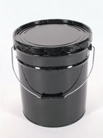 5 Gallon Open-Head Steel Pail and Cover - Black