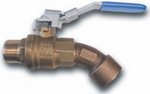 Brass Ball Valve Style Barrel Faucet - 3/4 Inch NPT Inlet/Outlet