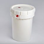 12.0 Gallon Plastic Drum - White with Lid