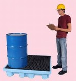 UltraTech Fluorinated Poly Spill Pallets - 4 Drum