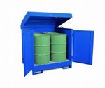 Enclosed 4 Drum All-Steel Spill Containment Pallets