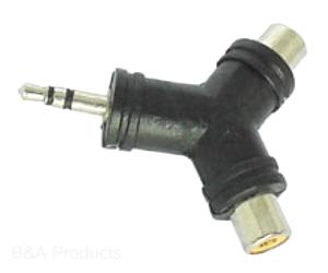 Dual RCA female to 1/8 male stereo jack (Y)
