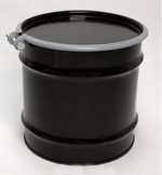 8 Gallon Open-Head UN-Rated Steel Drum - Black - Rust Inhibitor Interior
