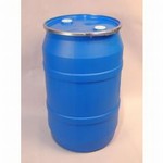 55 Gallon Open-Head Plastic Drum - Blue - Cover With Fittings