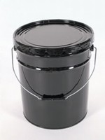 5 Gallon Open-Head Steel Pail and Cover - Black