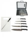 Knife Set with Sharpener Cutting Board and Case