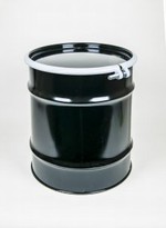 20 Gallon Open-Head UN-Rated Steel Drum - Black - Rust Inhibitor Interior