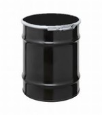 10 Gallon Steel Drum - UN-Rated Black With Quick-Lever Closure