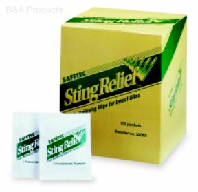 Safetec Sting Relief pouch wipe