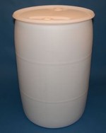 55 Gallon Closed-Head Plastic Drum - Natural