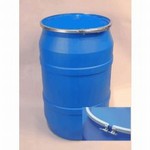 55 Gallon Open-Head Plastic Drum - Blue - Plain Cover